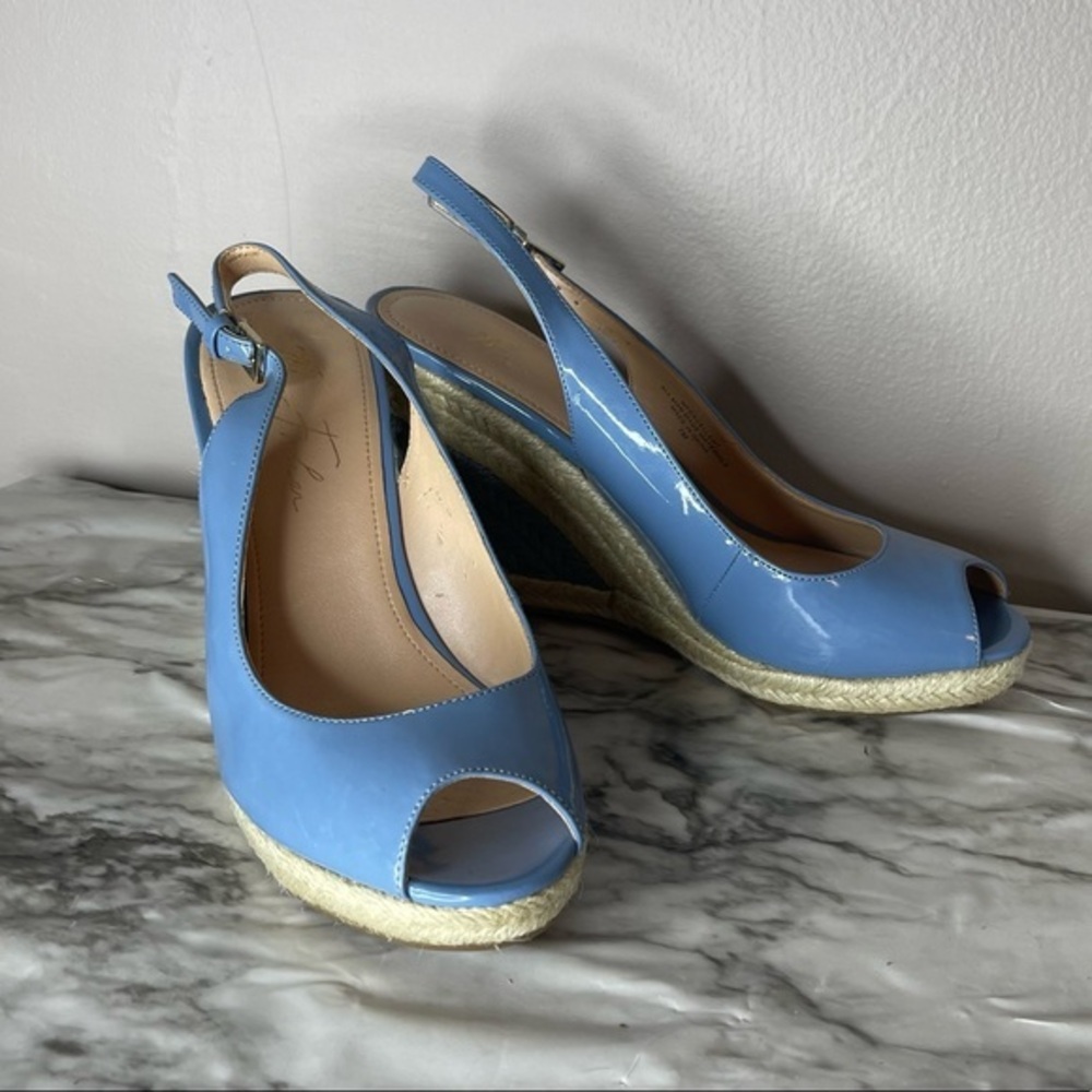 Marc Fisher Espadrille Wedge Sandals Blue Size 7 Read - Picture 5 of 16